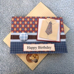 Handmade men&#39;s happy birthday shirt card.