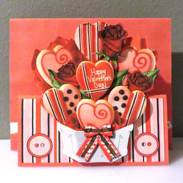 Valentine cookie basket card.