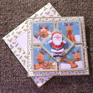 Santa & Co. square Christmas card with matching insert and envelope.