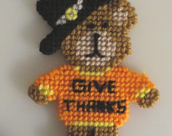 Give Thanks needlepoint ornament.