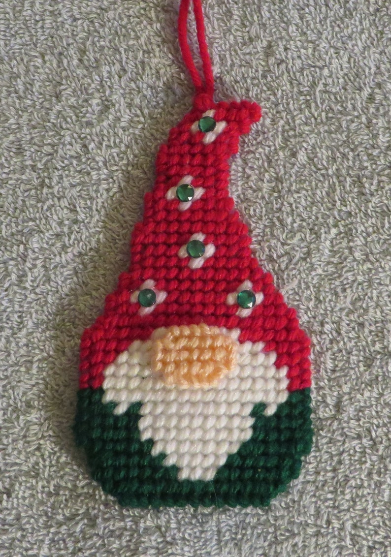 Needlepoint Gnome Christmas Ornament. Etsy