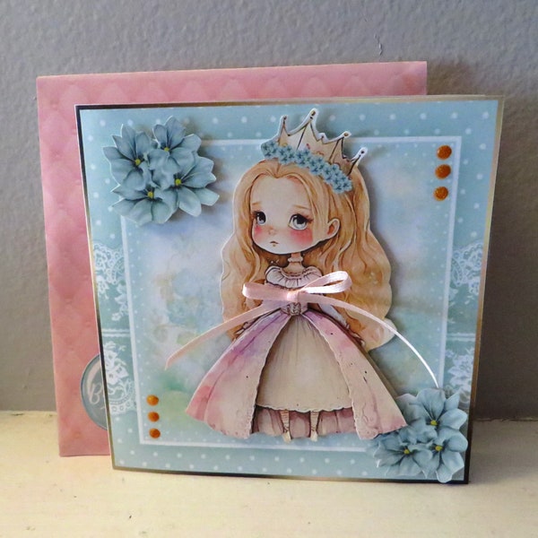 Beautiful princess birthday card.