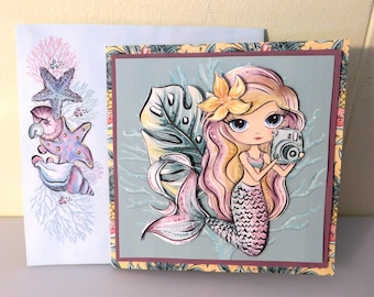Mermaid note card.