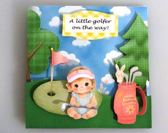 Little girl golfer card
