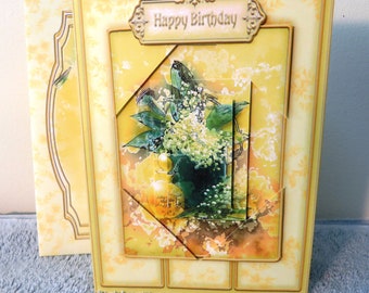 Lily of the valley pop out birthday card.