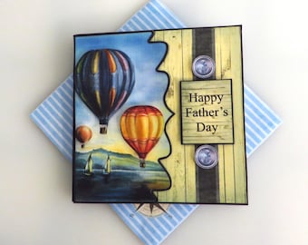 Hot air balloon Father's Day card.