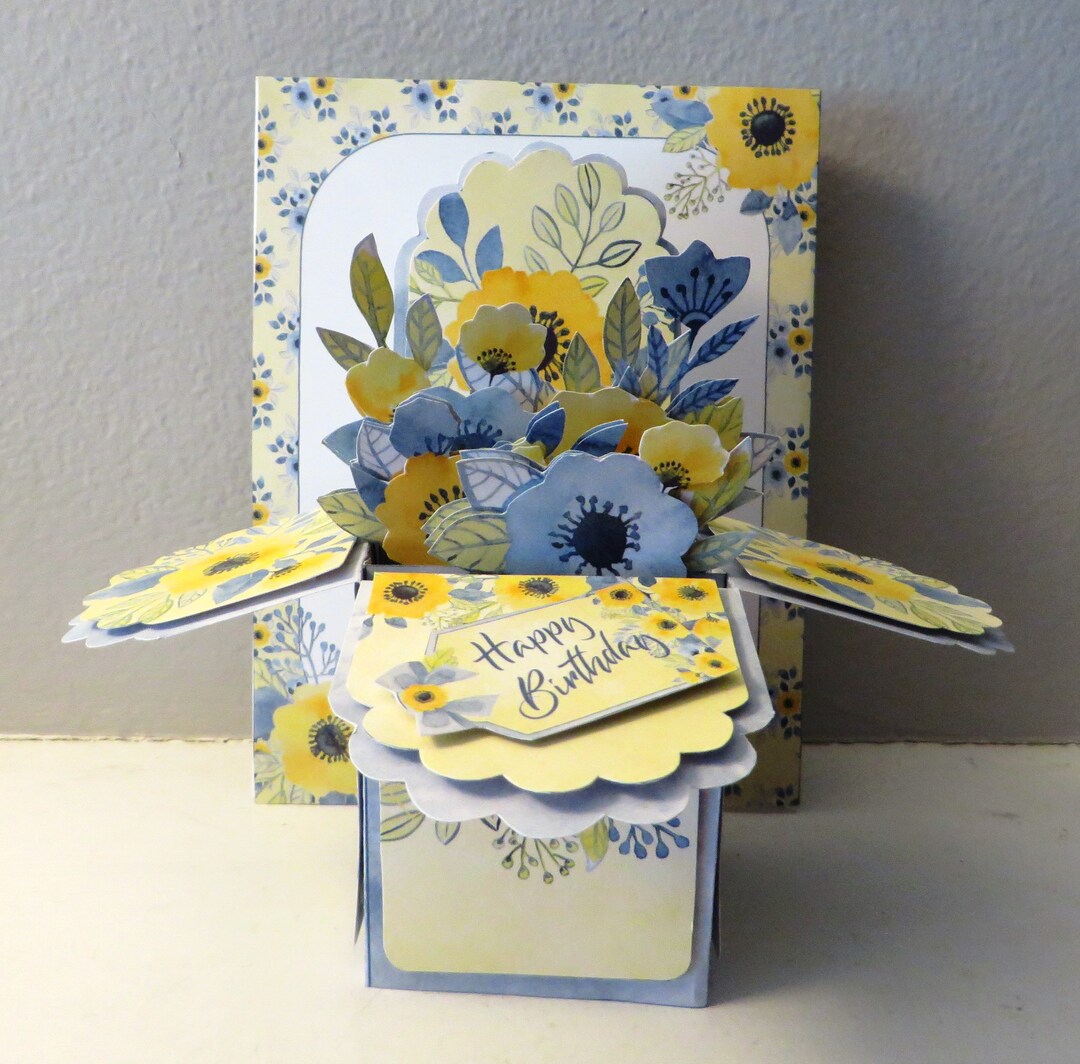 Lovely Flowers Card in a Box Birthday Card. - Etsy