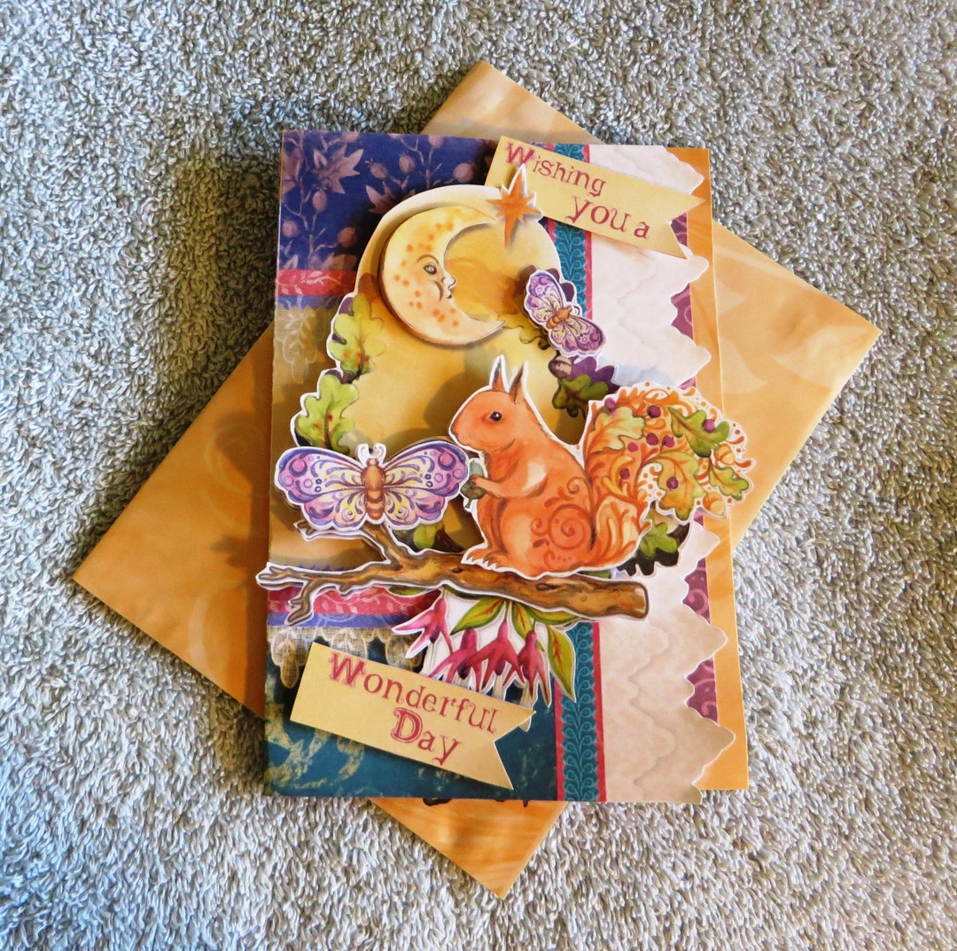 Fantasia Squirrel Note Card. - Etsy