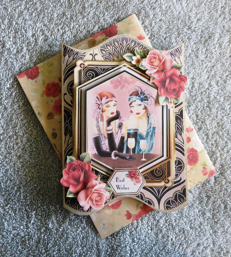 Art Deco Birthday Card Etsy