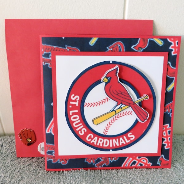 Handmade St. Louis Cardinal birthday card.