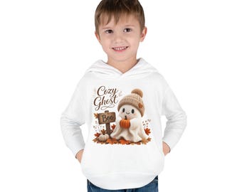Toddler Hoodie 'Cozy Ghost' Fall Halloween Pullover