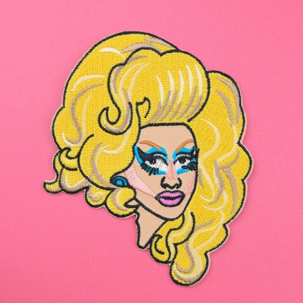 Trixie Mattel Embroidered Patch / Vegan Adhesive / RPDR RuPaul Drag Race UNHhhh Katya LGBTQ Pride Queer Drag Queen Iron or Sew On Patches