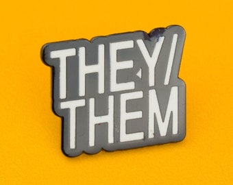 They/ Them Pin Badge | Hard Enamel Nickel-Free Brooch | Pronouns Pride Queer Equality