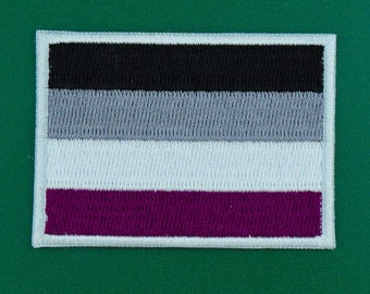 Asexual Flag Pride Embroidered Patch / Vegan Adhesive / LGBT Pride Iron or Sew On Patches