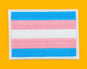 Transgender Flag Embroidered Patch LGBT Trans Pride Hook and Loop, Iron ...