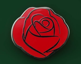 Red Rose Enamel Pin | Hard Enamel Nickel-Free Brooch | Gift Floral Flower Pretty Romantic Gothic