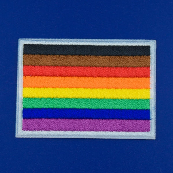 POC Rainbow Pride LGBT Flag Embroidered Patch / Vegan Adhesive / LGBTQ Pride Iron or Sew On Patches