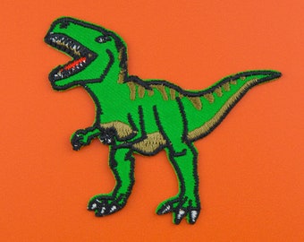 T-Rex Embroidered Patch / Vegan Adhesive / Hipster Stoner Rad Dinosaur T-Rex Jurassic Park Geek Iron or Sew On Patches