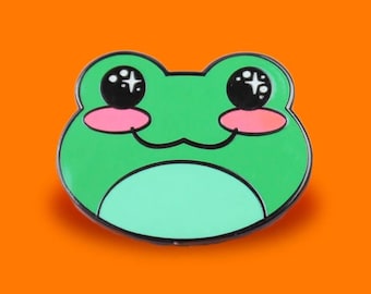 Cute Frog Enamel Pin Badge • Kawaii Froggy Green Pin • Adorable Amphibian Lapel Pin • Cute Animal Gift • Frog Lover Accessory