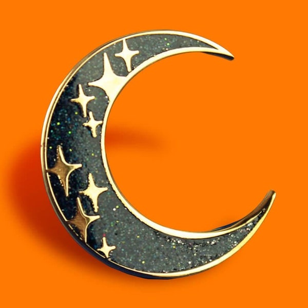 Moon Enamel Pin - Etsy