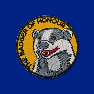Badger of Honour Patch | Vegan Adhesive - Iron or Sew On Patches | Gift Cute Woodland Funny Celebration Graduation