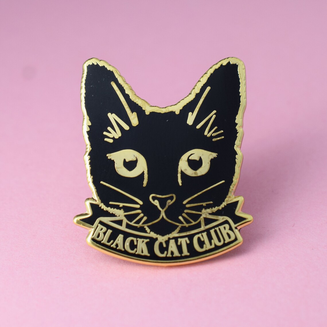 Black Cat Club Pin Badge Hard Enamel Nickel-free Brooch - Etsy UK