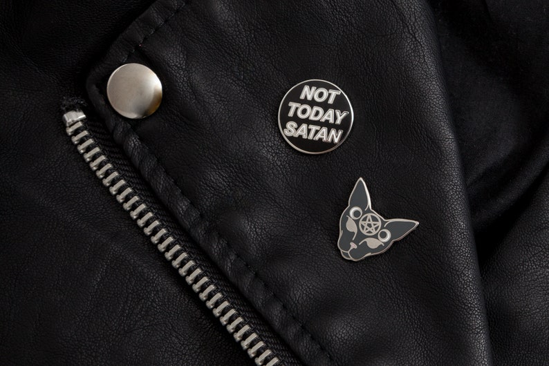 Not Today Satan Pin Badge / Hard Enamel Nickel-Free Brooch / Bianca Del Rio RuPaul's Drag Race Trans LGBT Queer image 5