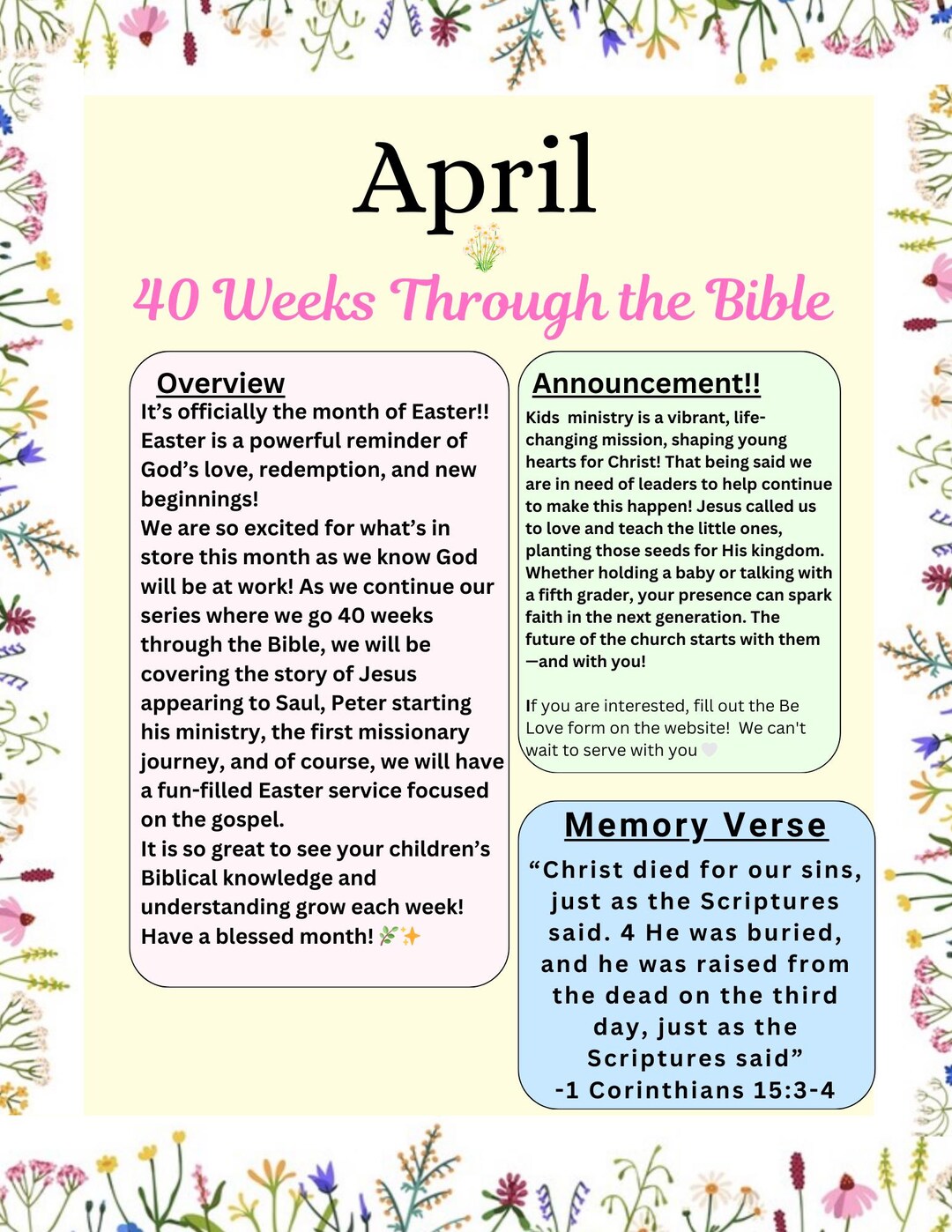 April Newsletter Template - Etsy