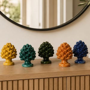 Sicilian Ceramic Pinecone 11 cm – Pigna Siciliana in Ceramica di Caltagirone – Handmade Sicilian Ceramics