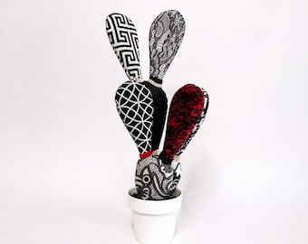 Handmade Sicilian Fabric Cactus, Prickly Pear Cactus, Sicilian Home Decor, Luxury Home Decor, Italian Home Decor, Textile Cactus