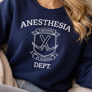 Anesthesia Department Sweatshirt | Vintage Collegiate Anesthesiologist Crewneck