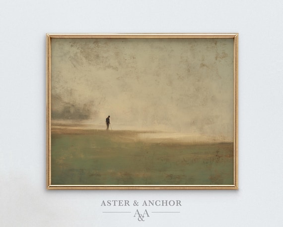 Vintage Golf Decor - Minimalist Golf Wall Art, Vintage Oil Painting Style - Golf Gift, Golfer Print - 562