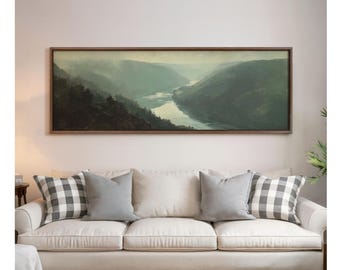 River Gorge Landscape - West Virginia Art, Oil Painting Aesthetic - Home Wall Decor - ST286A