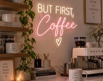 Custom Coffee Neon Sign, LED Cafe Wall Sign, Coffee Shop Decor, Business Sign