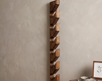 Porte-chapeaux en bois, porte-chapeaux mural, bois massif fabriqué à la main