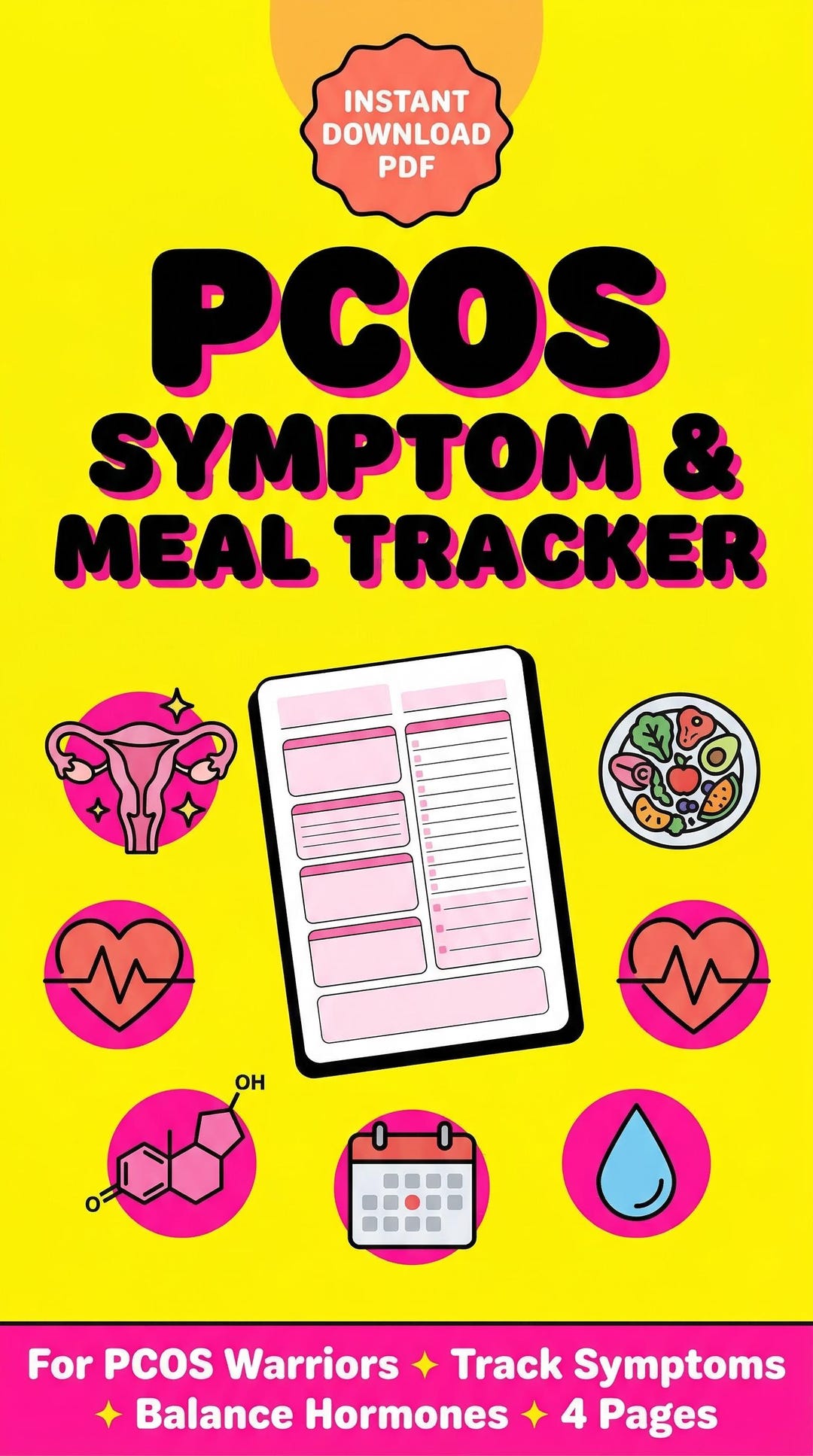 PCOS Symptom & Meal Tracker | Hormone Health Journal (digital Download ...