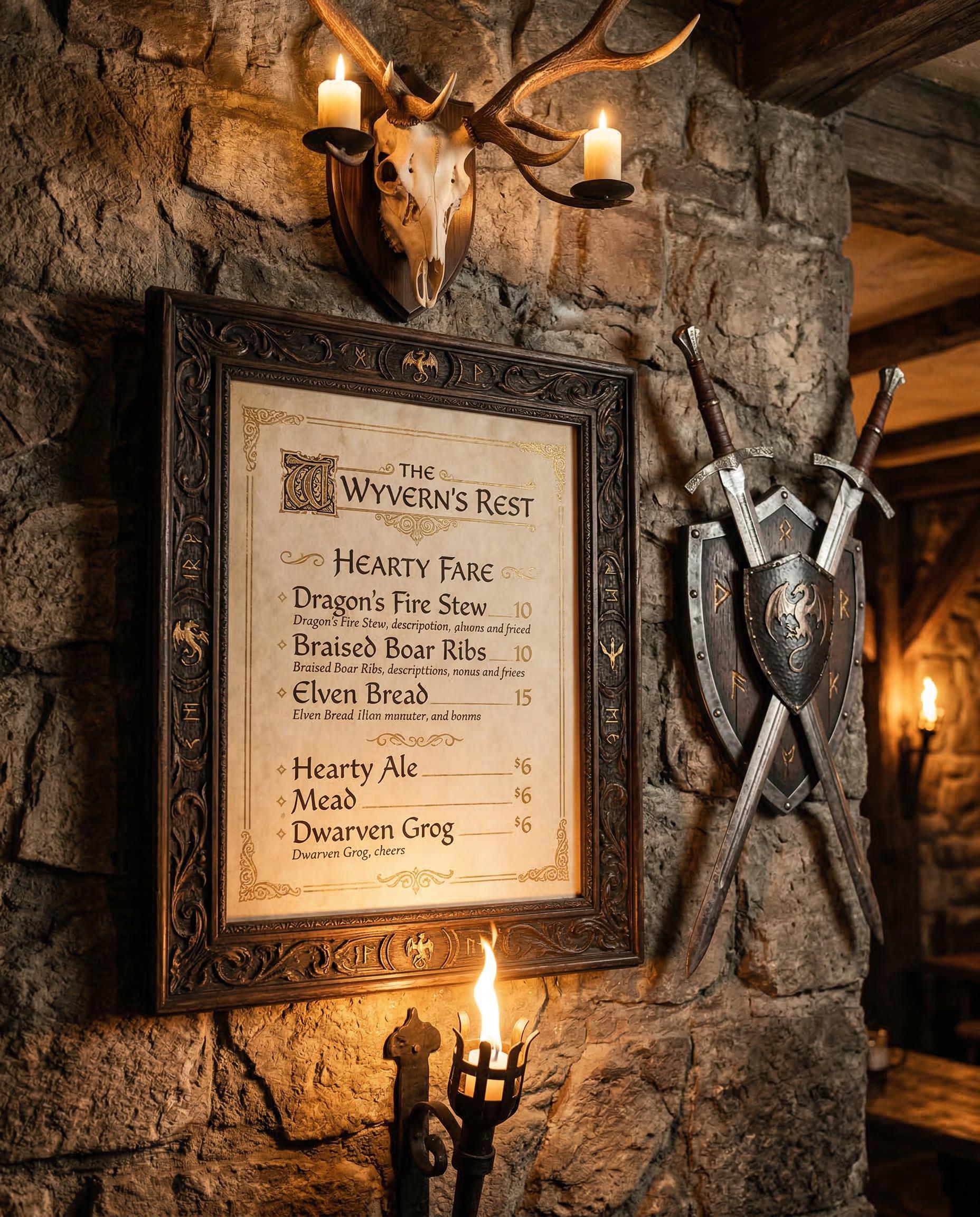 Fantasy Tavern Menu Printable – 100 Foods, Drinks, Dnd Prop (digital ...