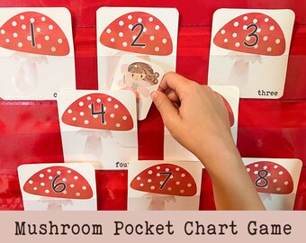 Mushroom Fairy Pocket Chart Game for Preschool - Number Recognition