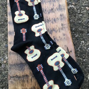 Guitar Socks: Black Unisex Adult Socks, Music Lover Gift