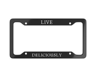 Viva Deliciosamente Satânico - Moldura de Placa de Licença Gótica - Acessórios para Carro - Decoração - Satanás - Bruxaria - Engraçado - Gótico - Baphomet - Bruxa Assustadora - Halloween - Ocultismo