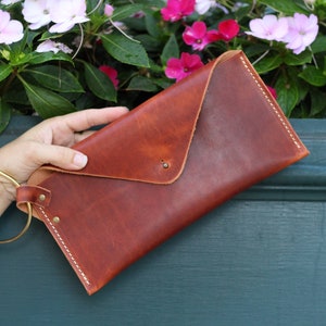 Leather Wristlet Clutch Wallet image 1