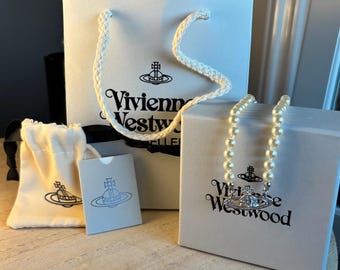 Vivienne Westwood SIlver Orb Necklace Authentic with Box