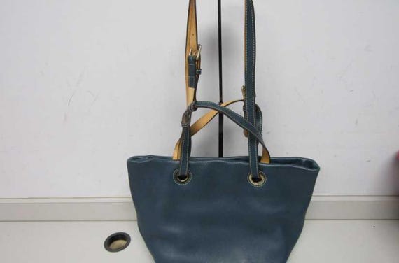Dooney & Bourke Deep Teal Leather Tote Bag Strappy Shoulder Bag Pebble Grain View 6