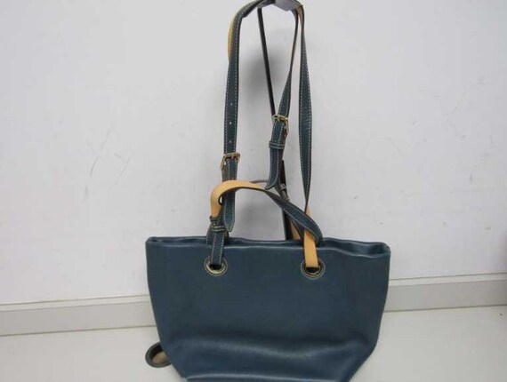 Dooney & Bourke Deep Teal Leather Tote Bag Strappy Shoulder Bag Pebble Grain View 2