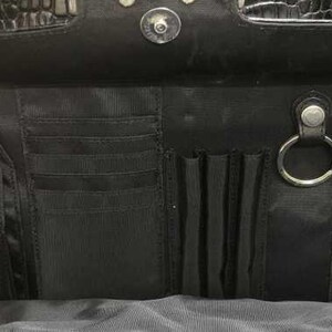Brighton Black Croc Embossed Leather Briefcase Laptop Bag & Organizer Crossbody Set