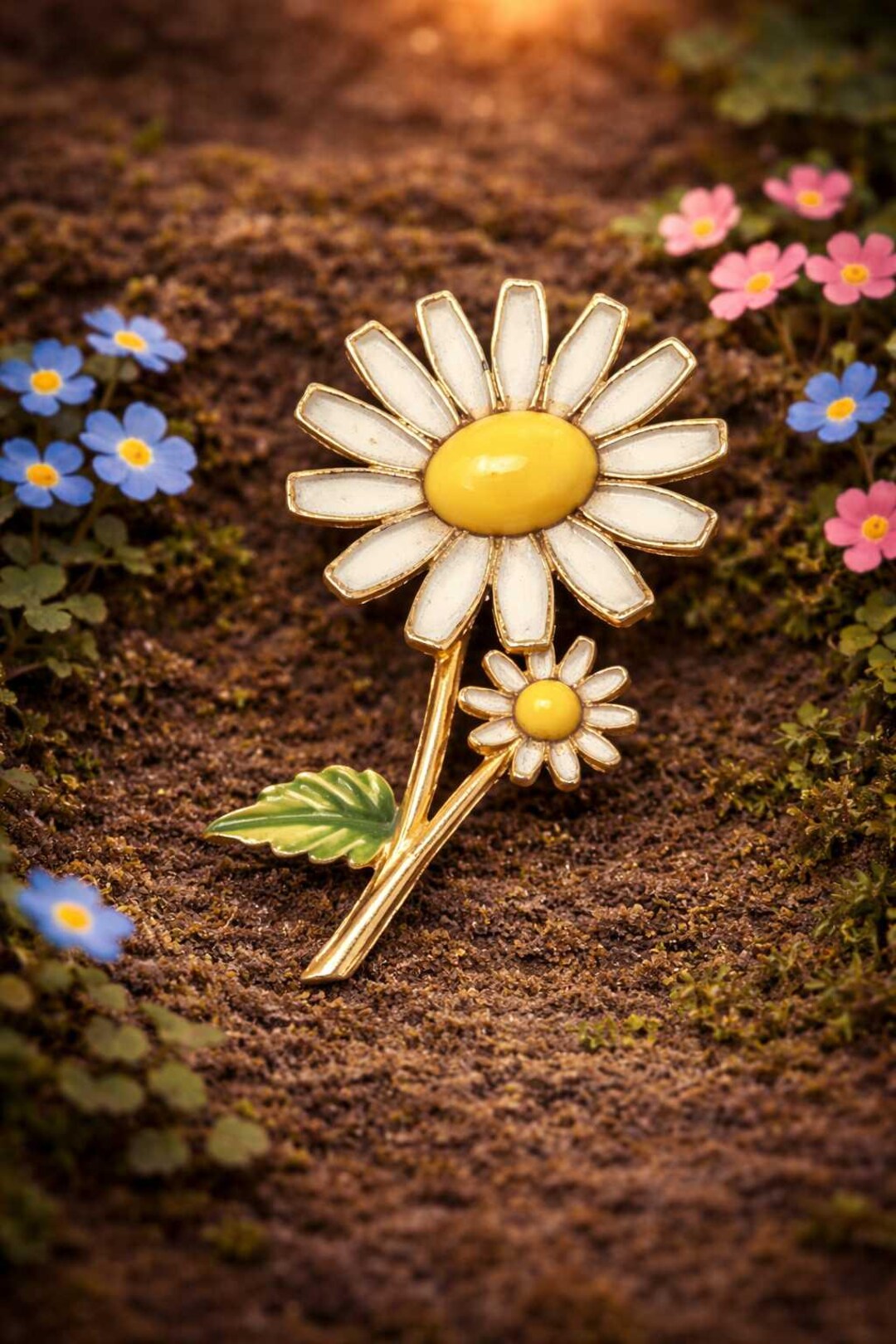 Vintage Weiss Daisy Brooch White Enamel Flower Pin Signed - Etsy