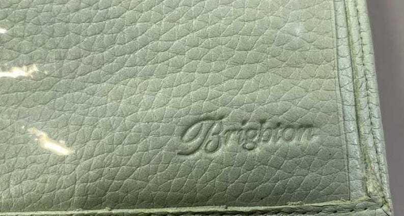 Brighton Mint Green Croc Embossed Leather Mini Organizer Crossbody Bag Y2K Belted
