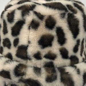 Urban Outfitters Leopard Print Faux Fur Bucket Hat | Super Soft Winter Accessory