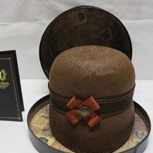Goorin Bros. Eleni Rose Straw Hat | Size Large Brown Designer Hat with Original Box