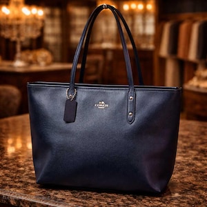 バッグ COACH Y2K Leather Navy Boston Tote Bag Vintage Navy Blue Coach Tote - Etsy